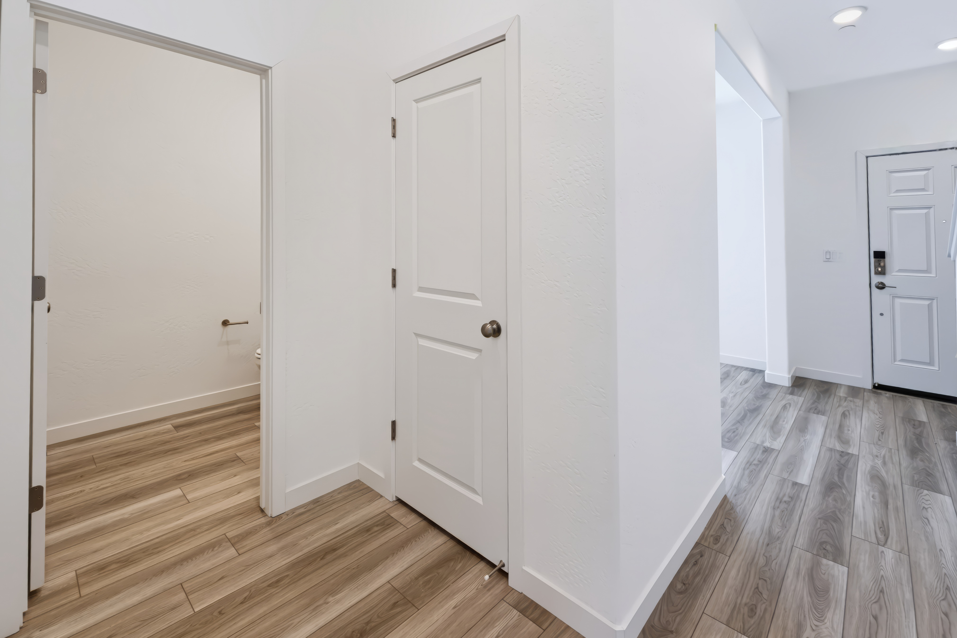 A room with white doors.