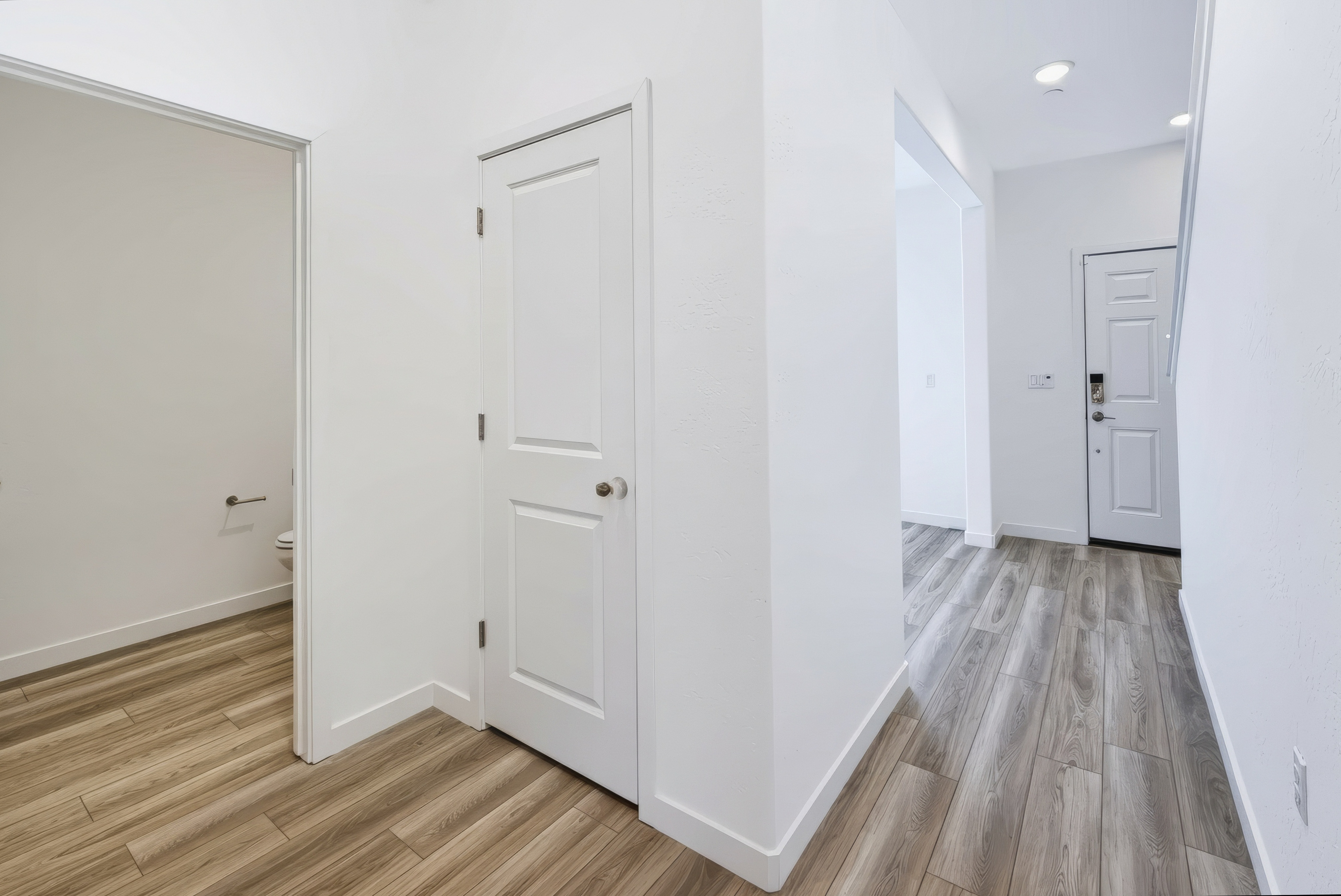 A room with white doors.