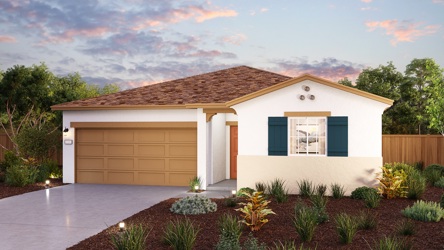 A house with a large front yard.