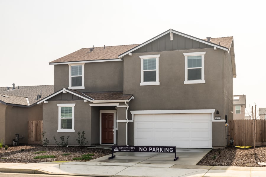 A house with a garage.
