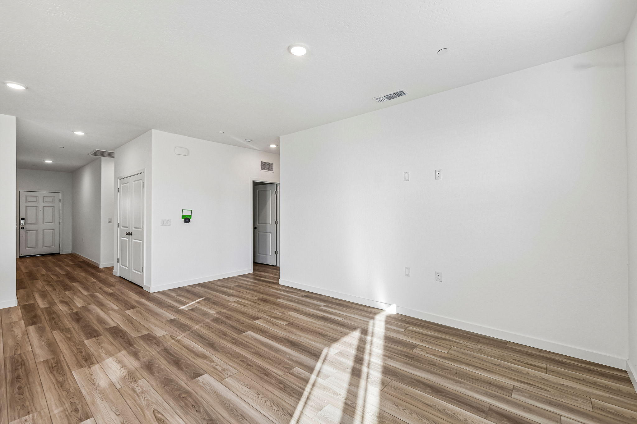 A room with white walls.