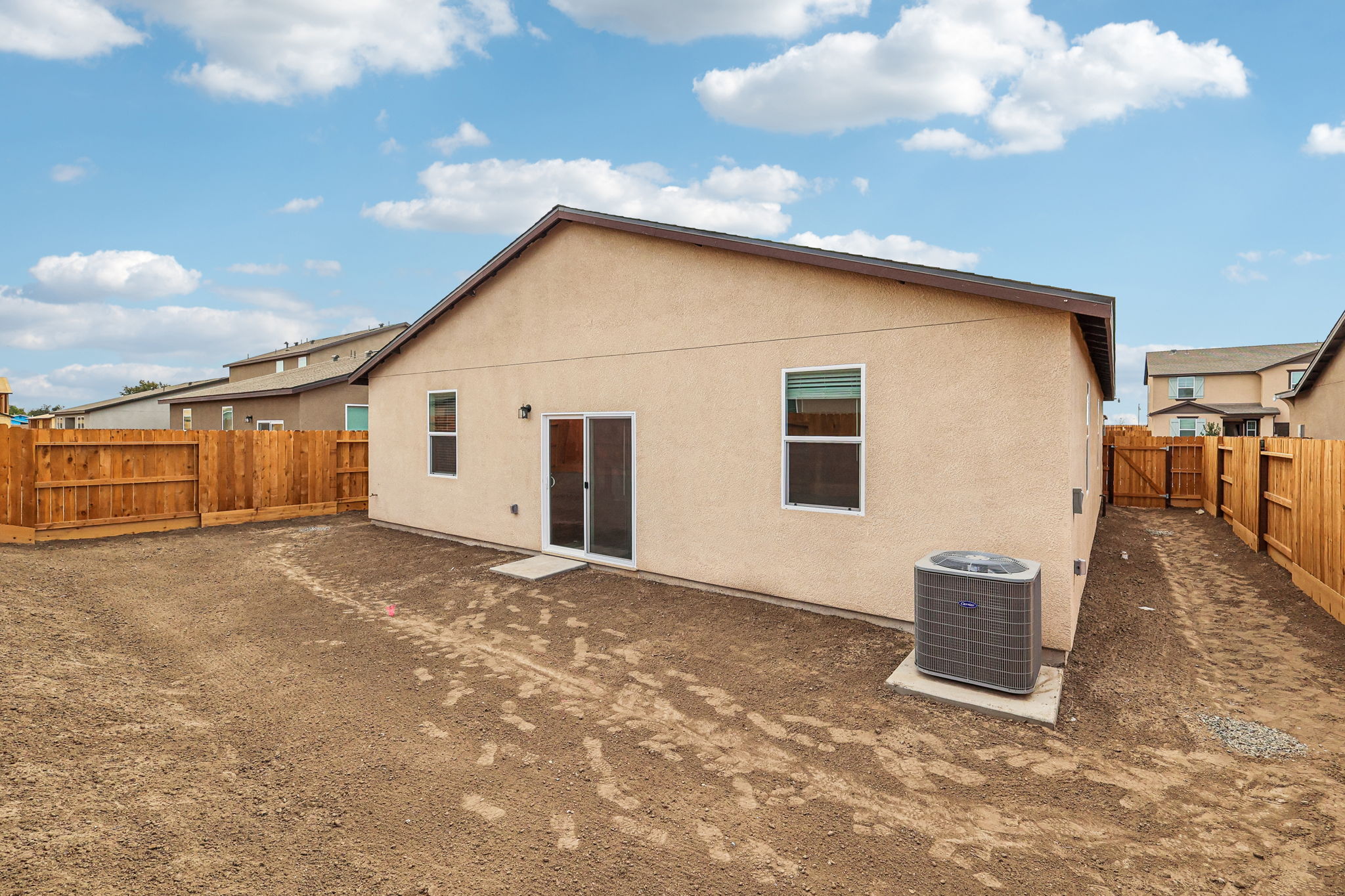 A house with a fence around it.