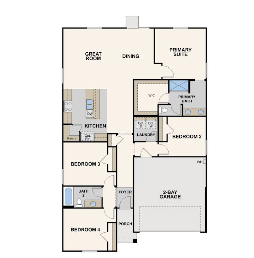 liberty hill, camellia floorplan, first floor, right swing, tulare, ca
