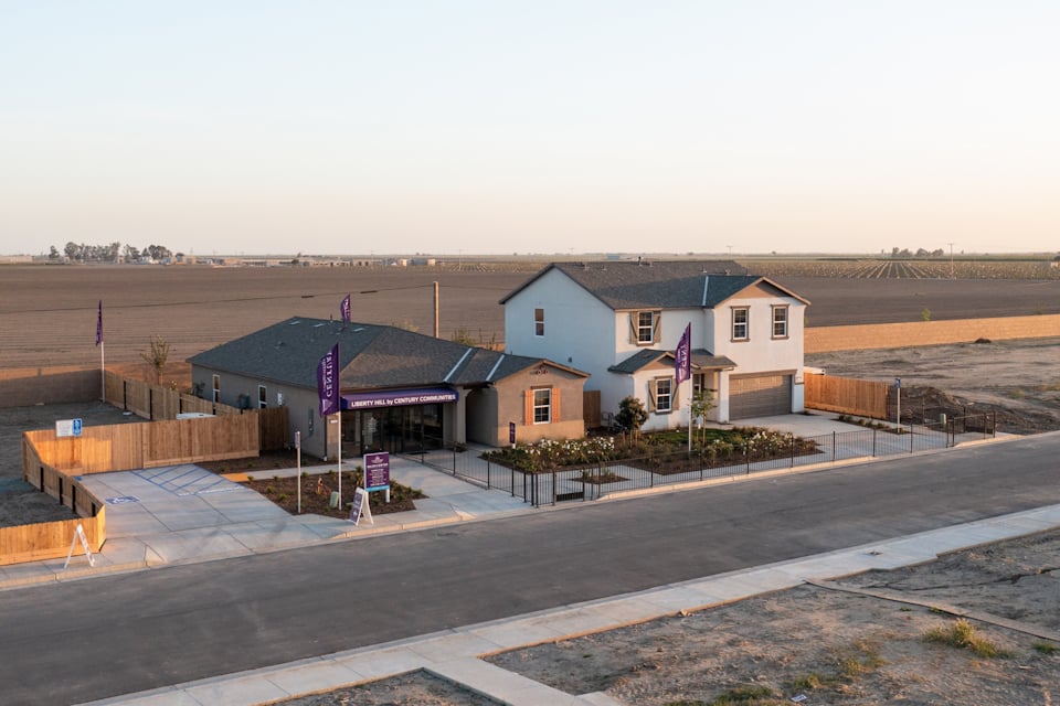 A building with a fence around it.