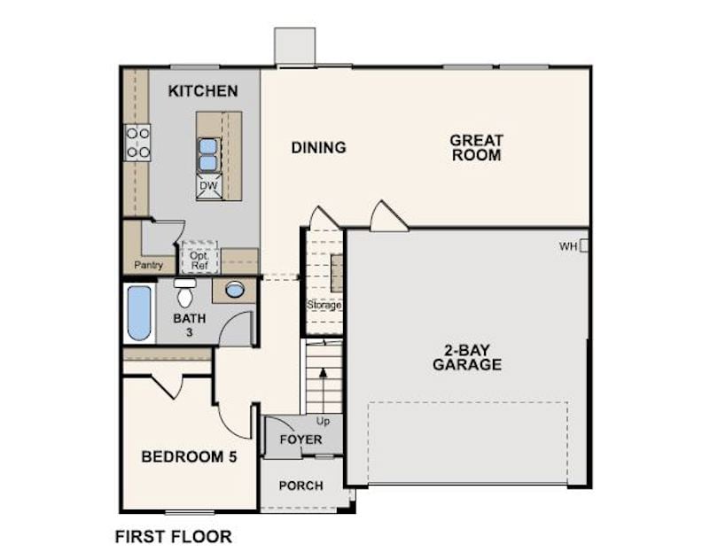 liberty hill, marigold floorplan, first floor, right swing, tulare, ca