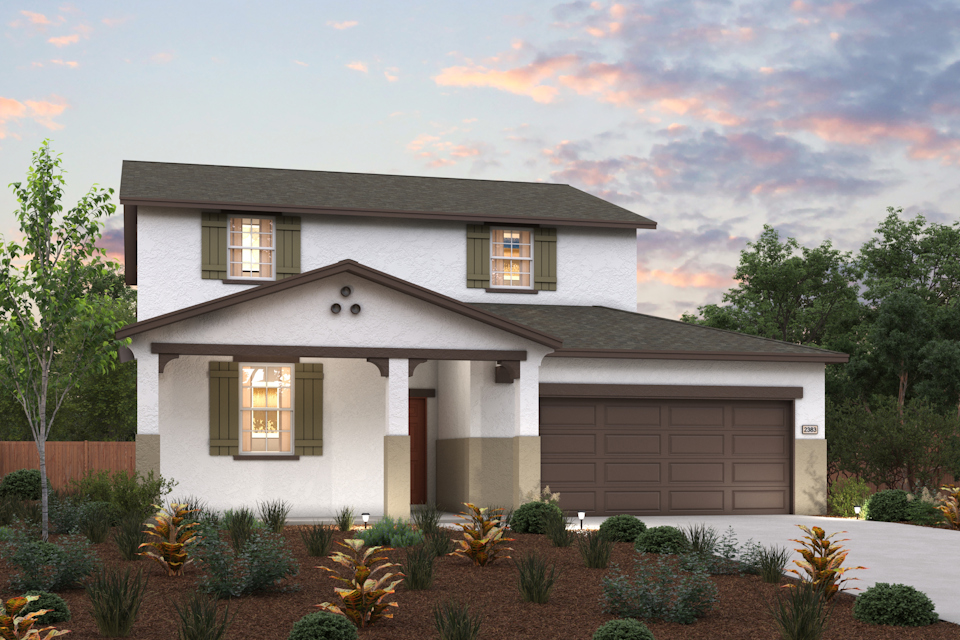 A house with a large front yard.