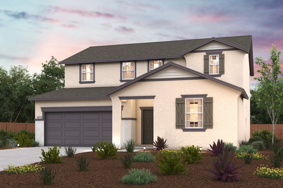 A house with a garage.