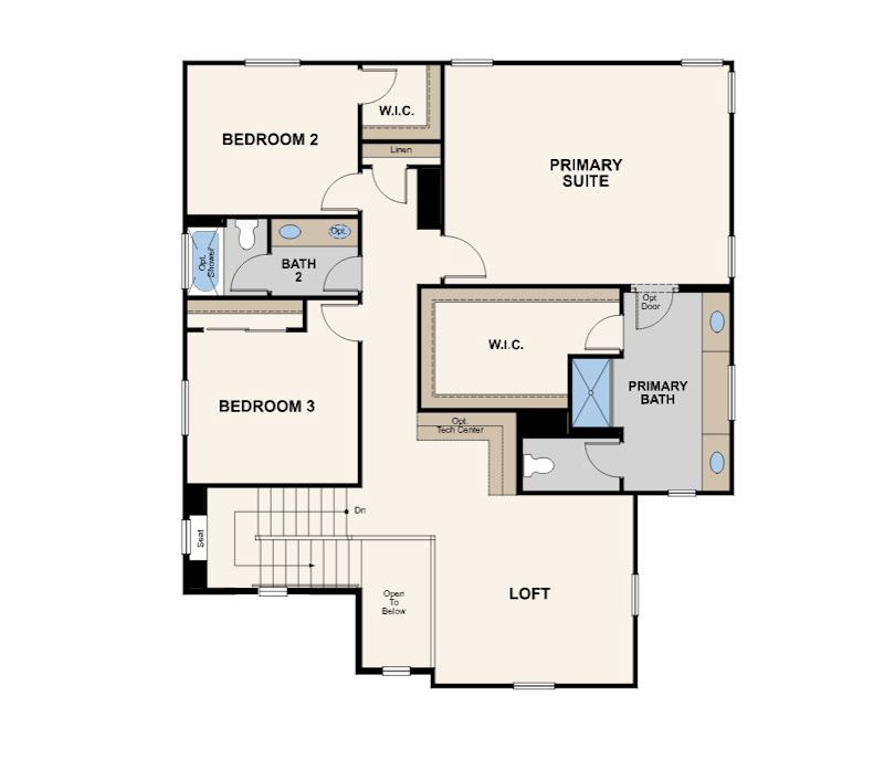 olivewood, saffron lot 16 second floor, floor plan, fresno, ca
