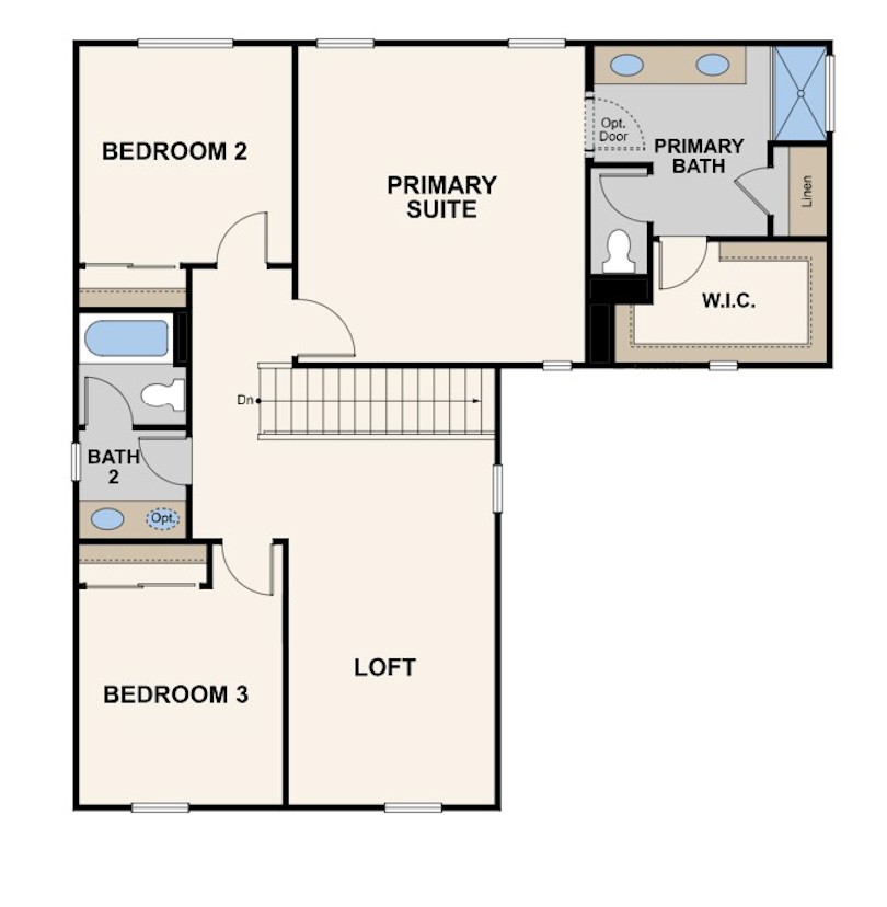 olivewood, indigo lot 3 floor plan, second floor, fresno, ca