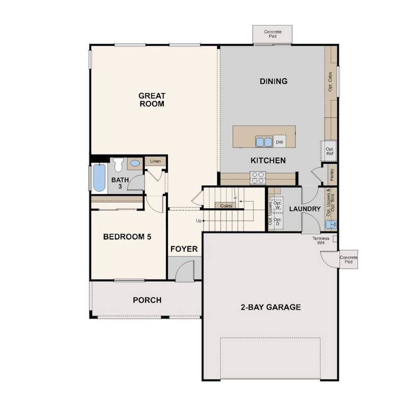 olivewood, auburn lot 6 first floor, floor plan, fresno, ca