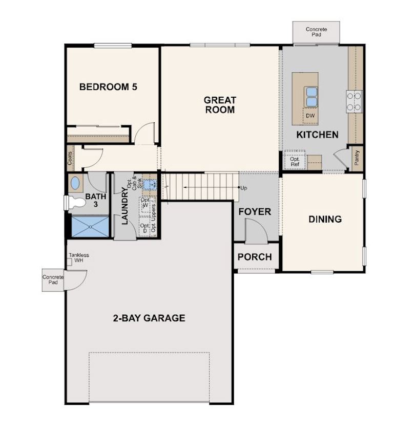 olivewood, indigo lot 7 first floor, floor plan, fresno, ca