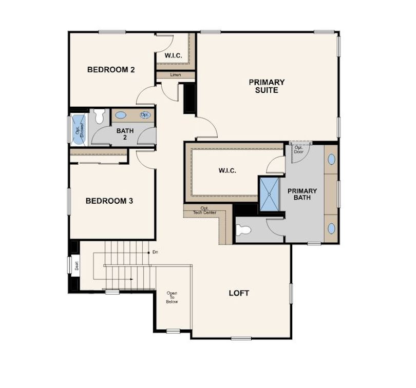 olivewood, saffron lot 70 floor plan, second floor, fresno, ca