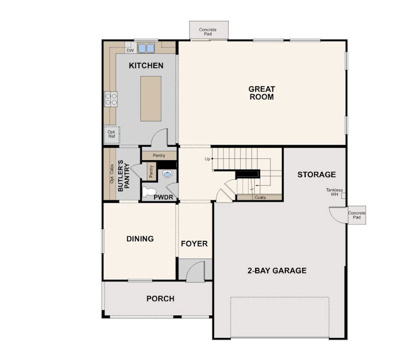 olivewood, crimson lot 8 first floor, floor plan, fresno, ca