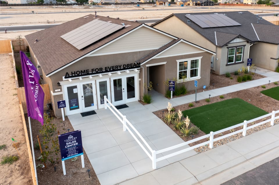 A house with a driveway.