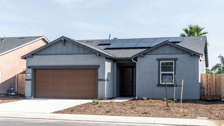 A house with a garage.