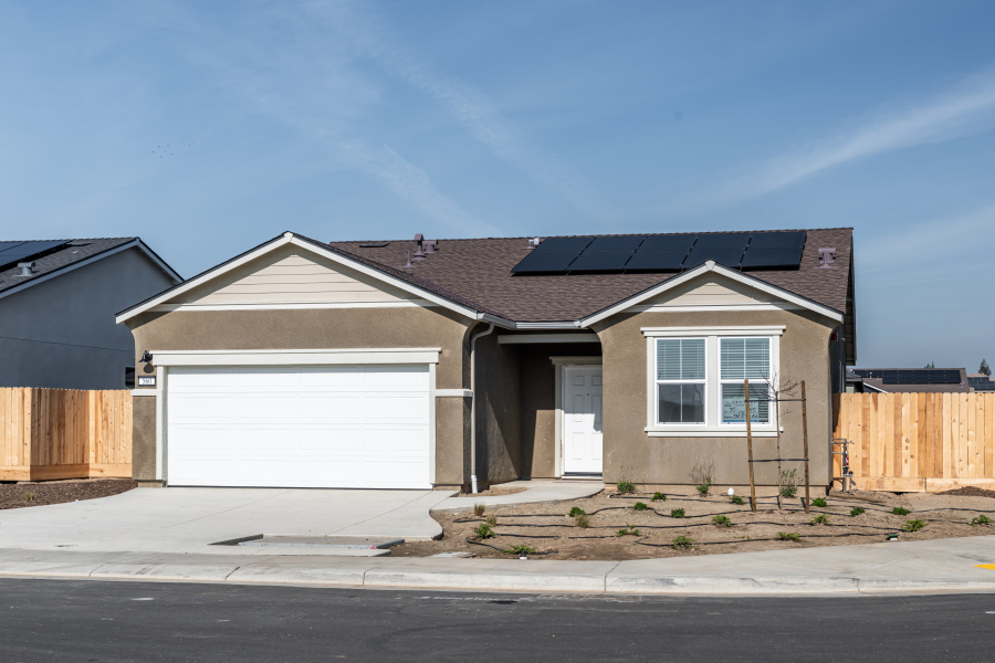 A house with a garage.