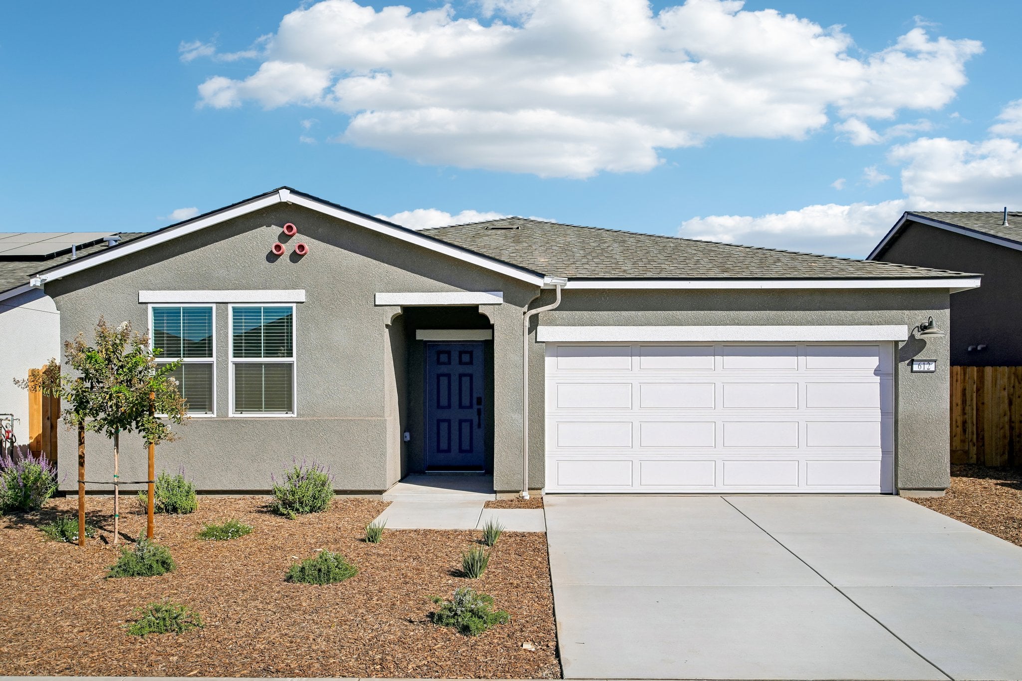 A house with a garage.