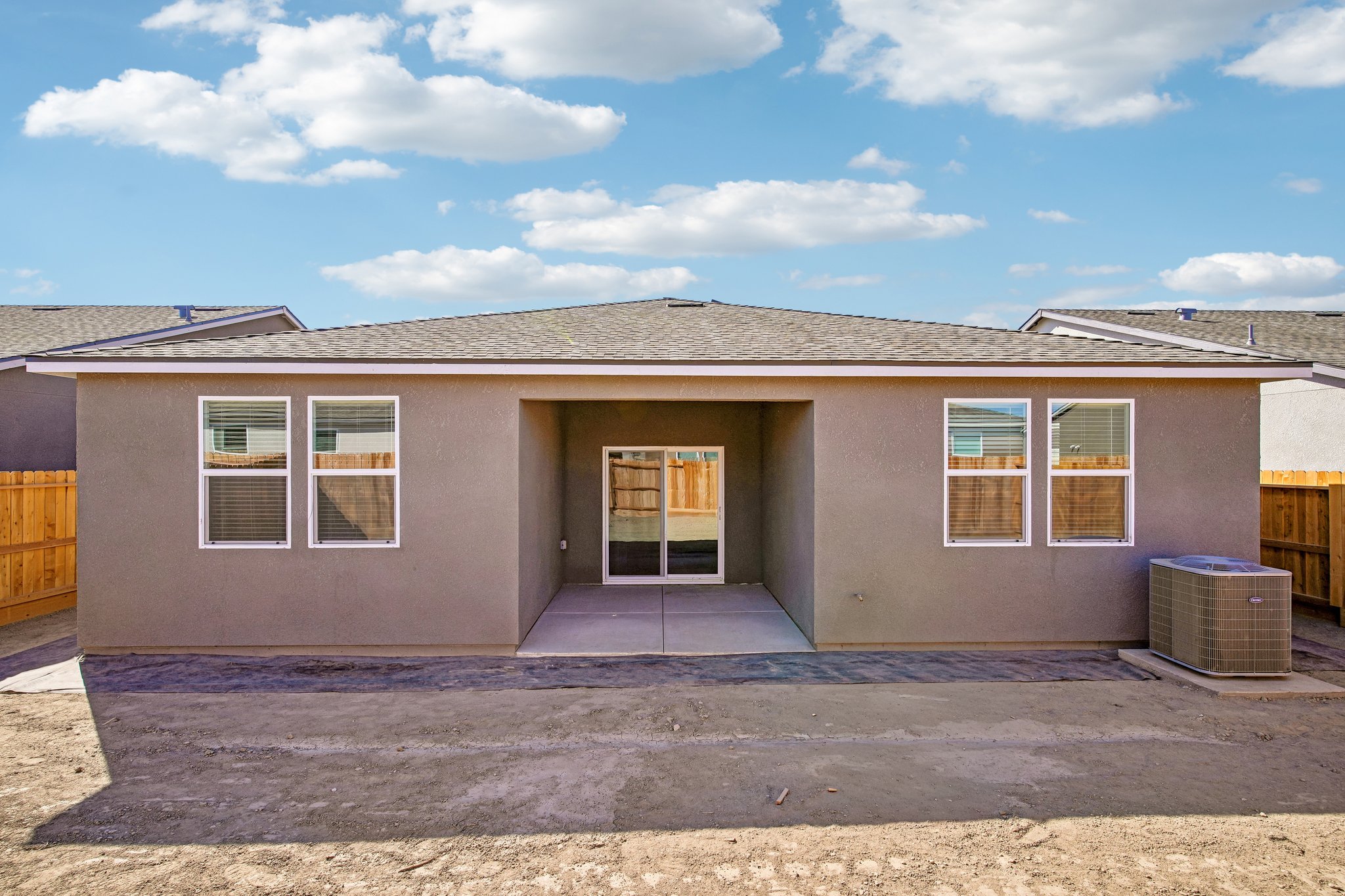 A house with a garage.