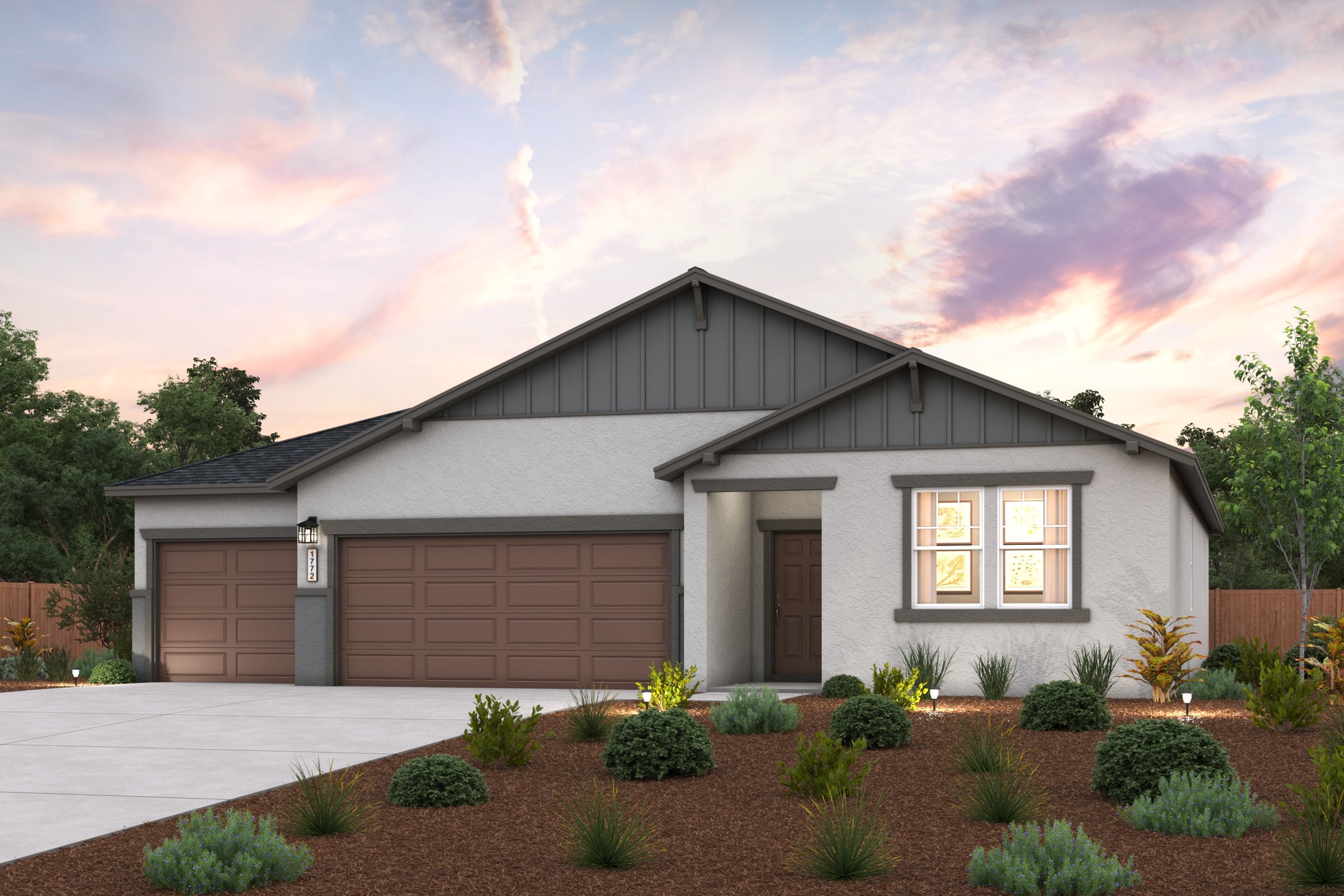 A house with a driveway.