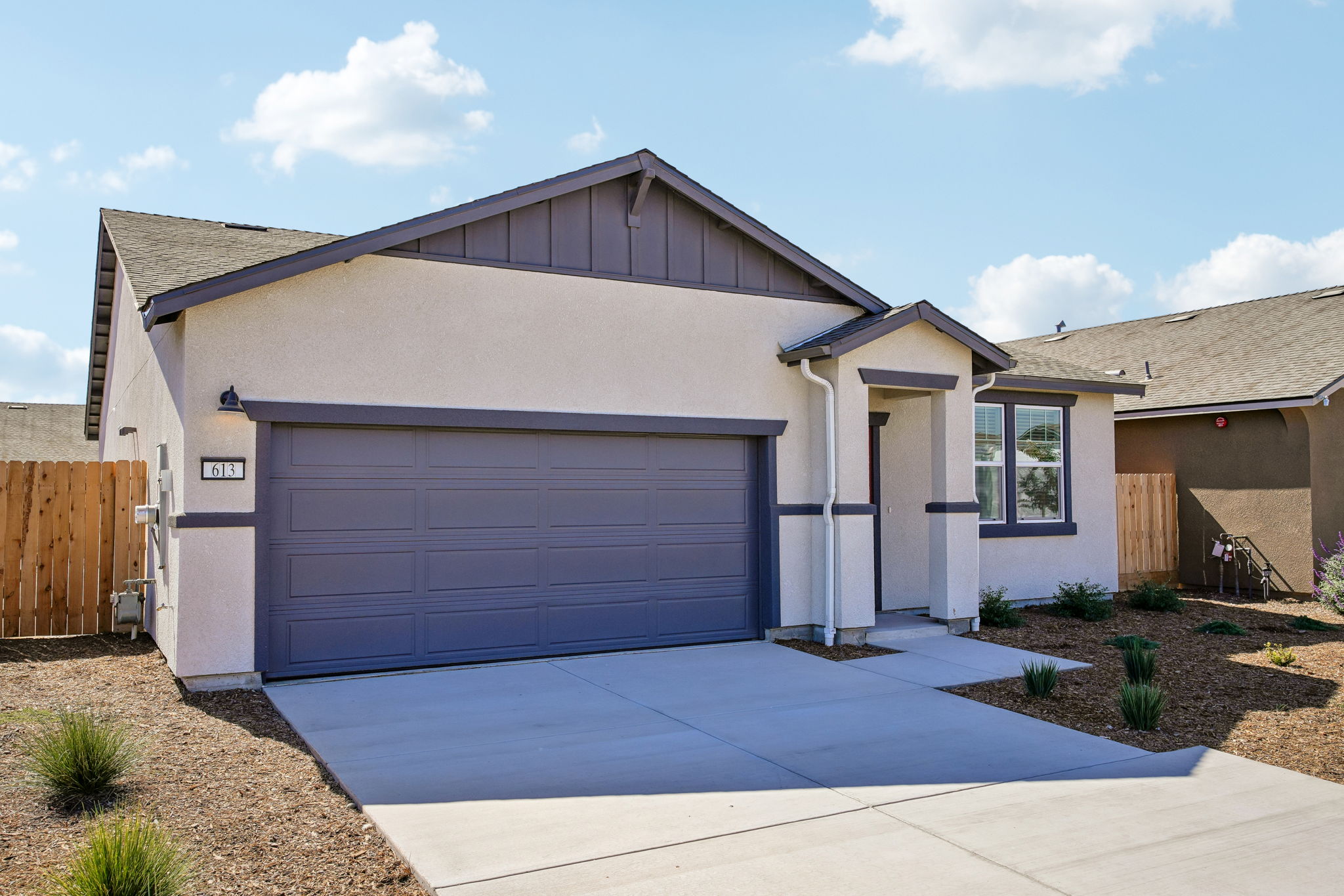 A house with a garage.