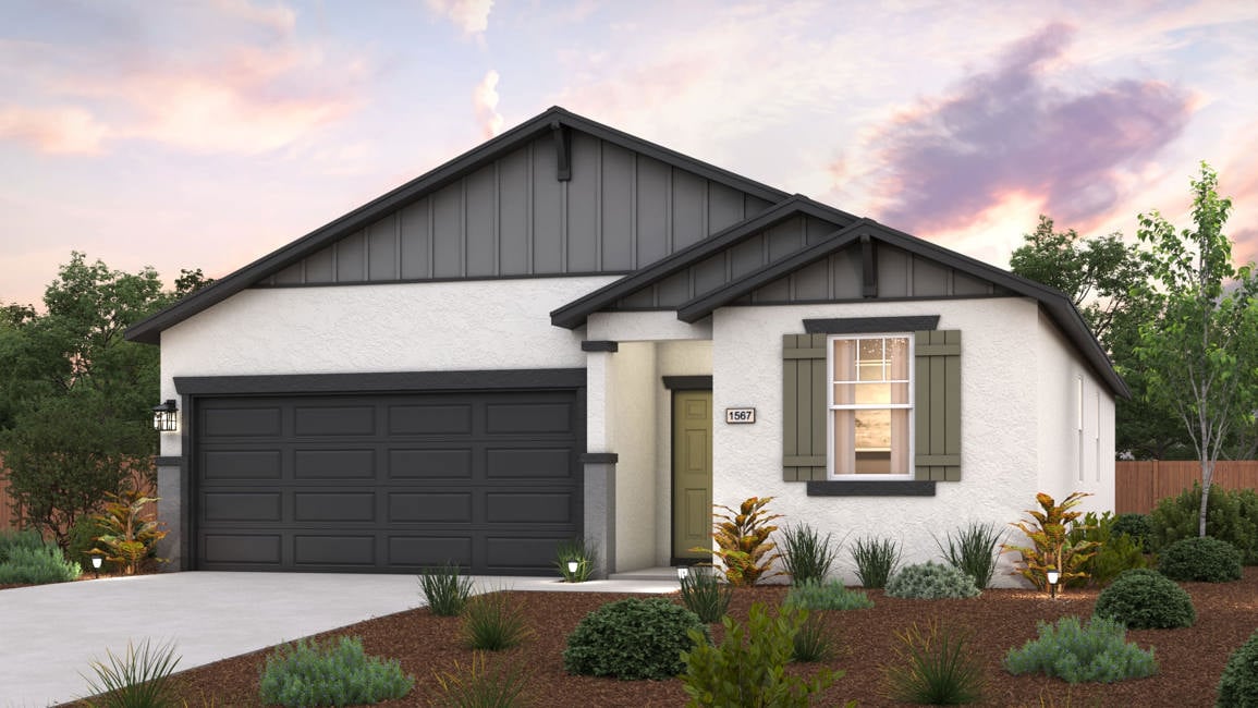 A house with a garage.