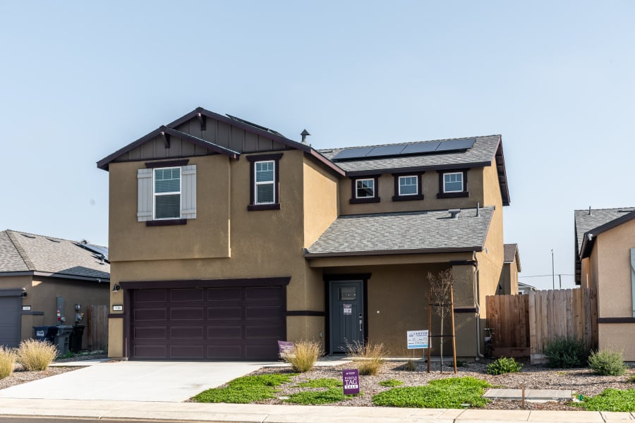 A house with a garage.