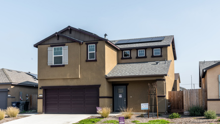 A house with a garage.