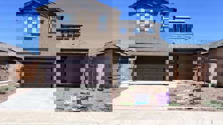 A house with a garage.