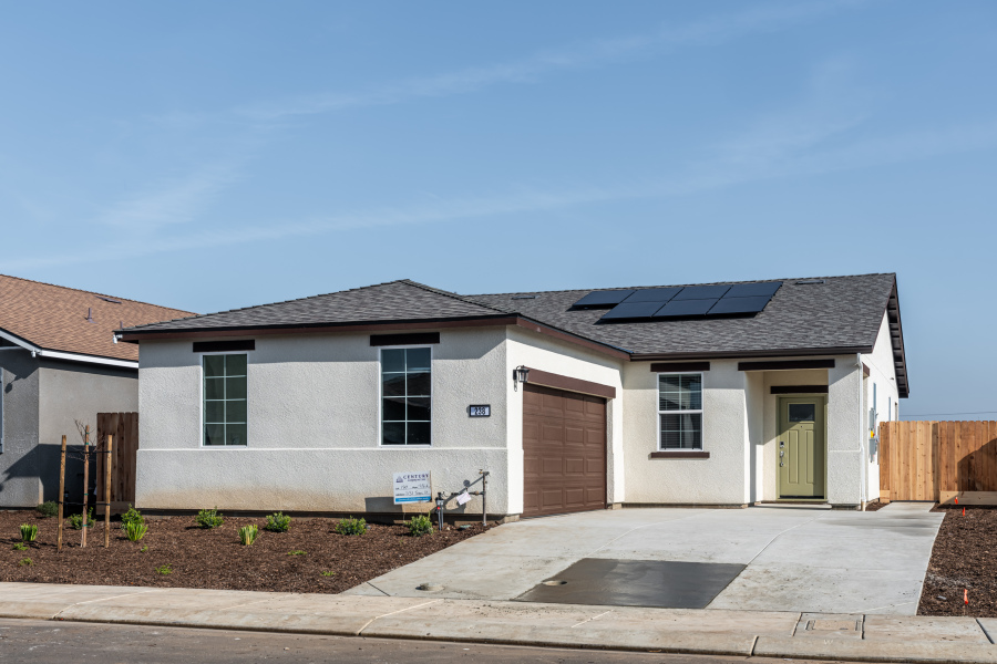 A house with a garage.