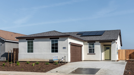 A house with a garage.