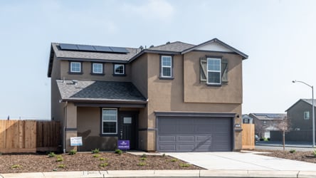 A house with a garage.