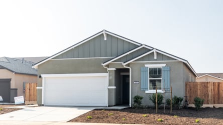 A building with a garage.