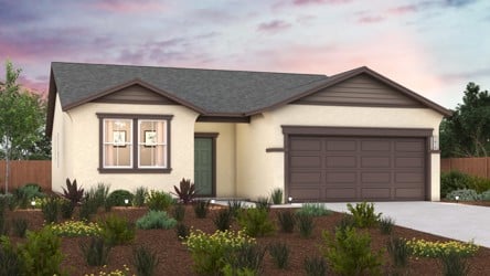 A house with a garage and a fence.