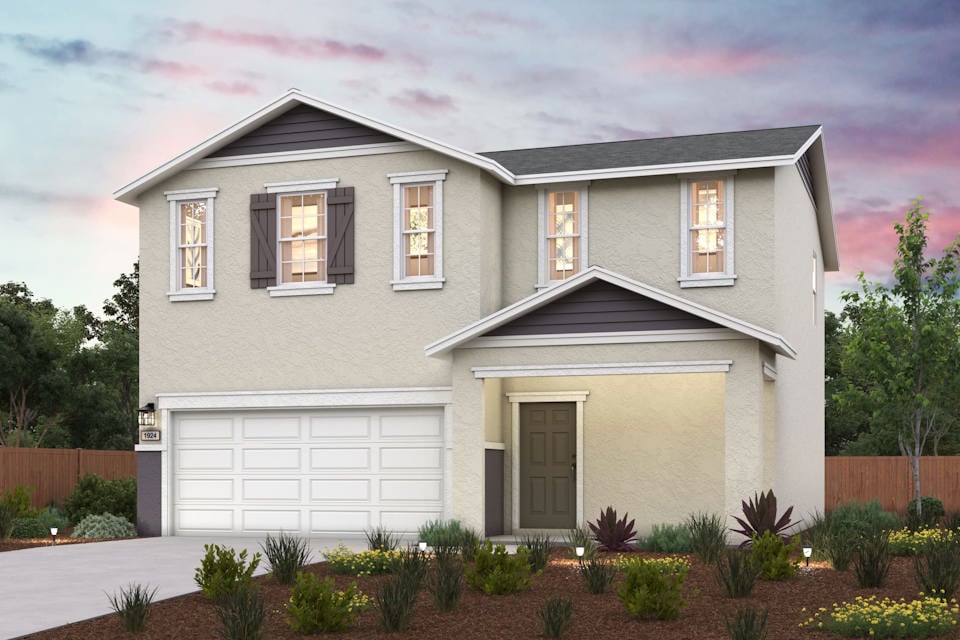 A house with a garage.