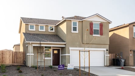 A house with a garage.