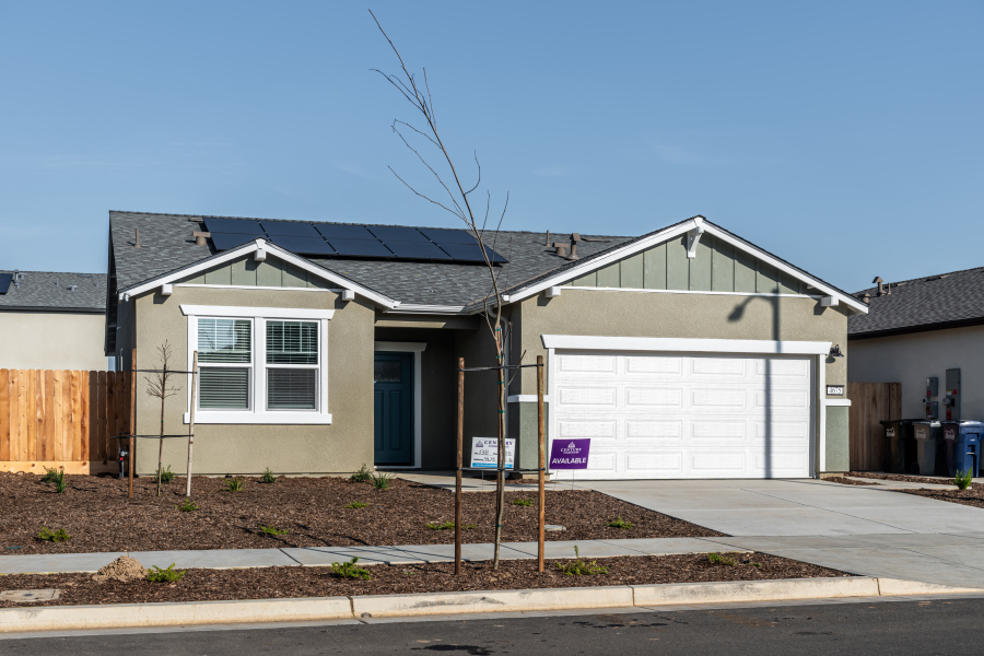 A house with a garage.