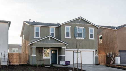 A house with a garage.