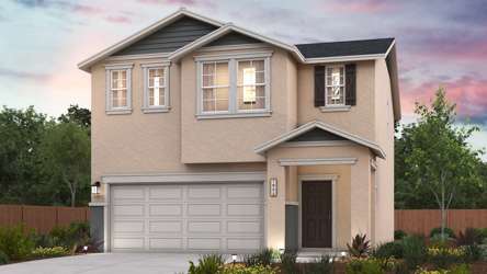 A house with a garage.