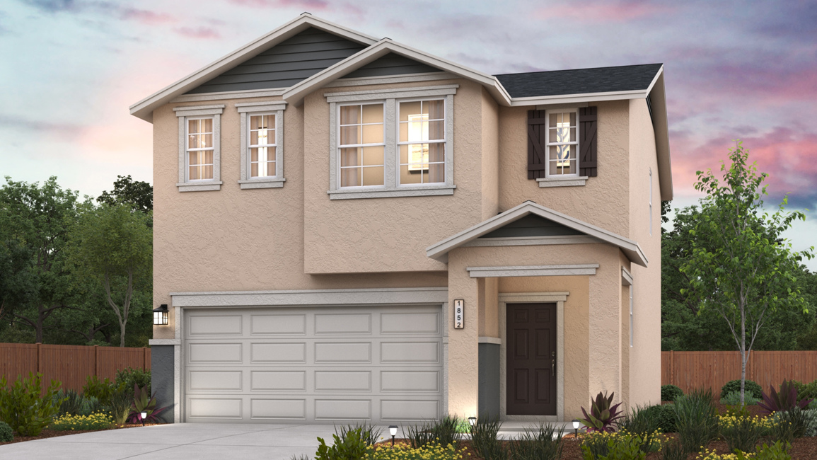 A house with a garage.
