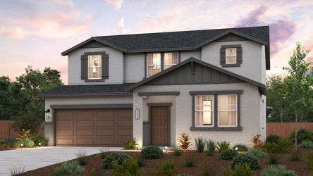 A house with a large front yard.