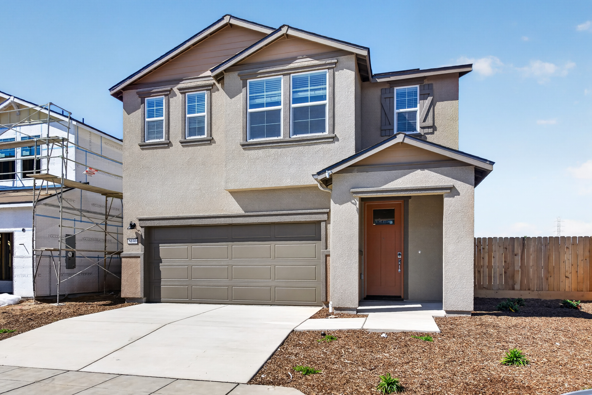 A house with a garage.