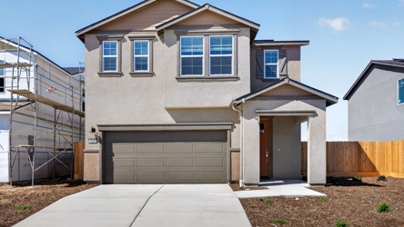 A house with a garage.