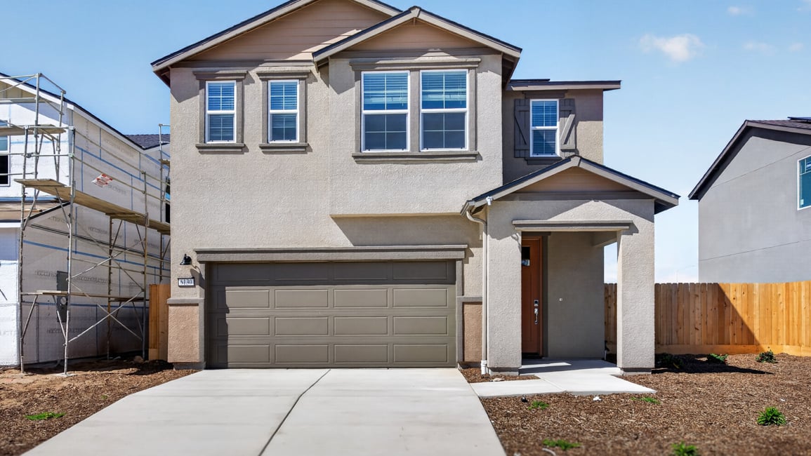 A house with a garage.