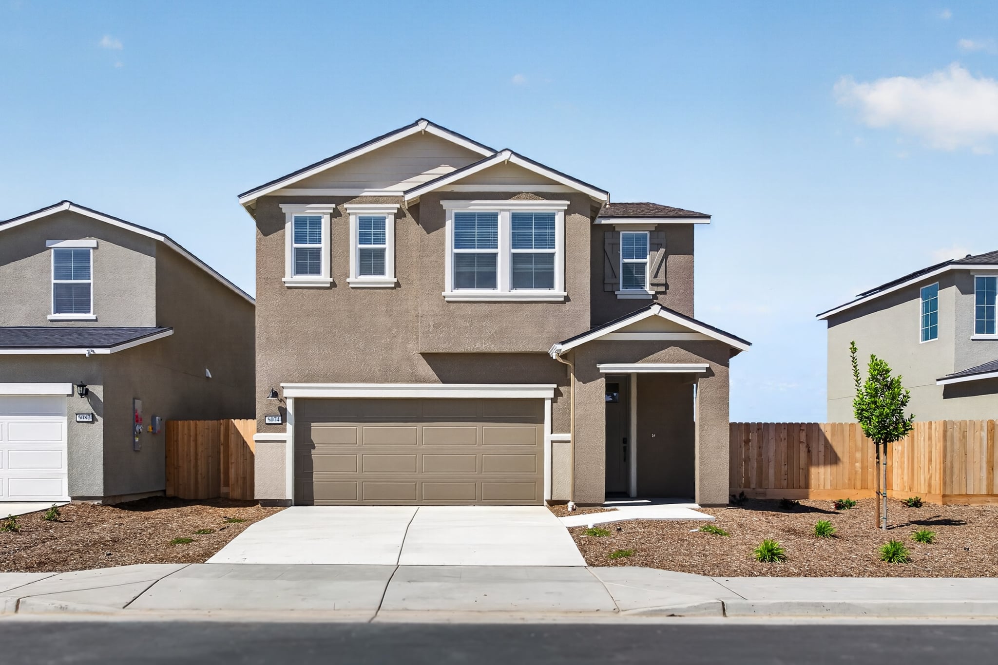 A house with a garage.