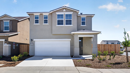 A house with a garage.