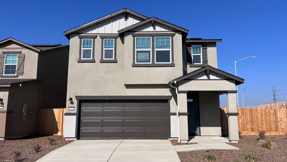 A house with a garage.
