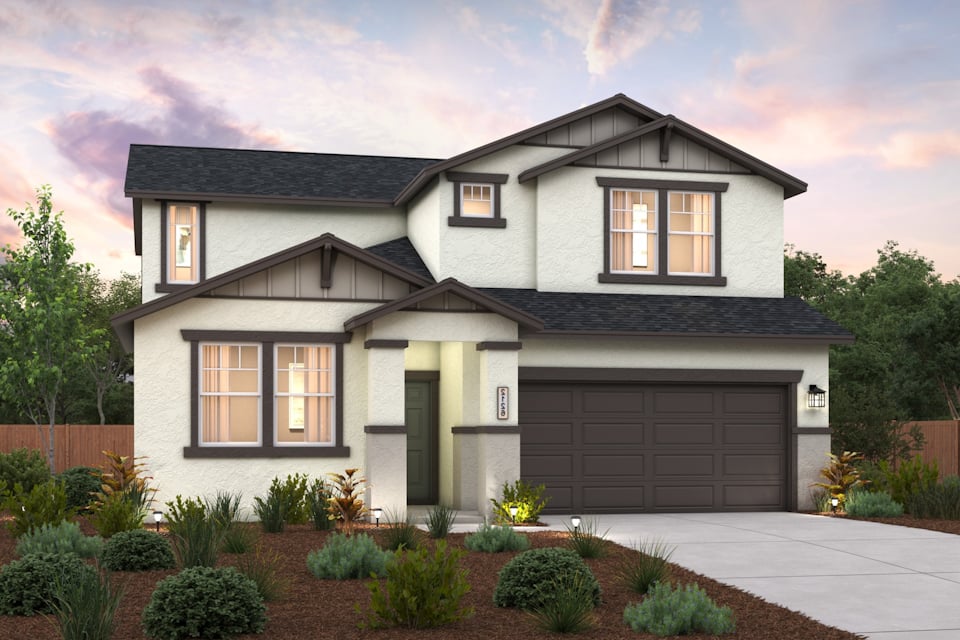 A house with a garage.