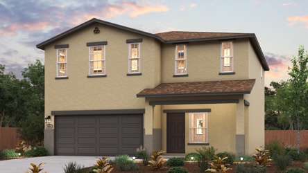 A house with a garage.