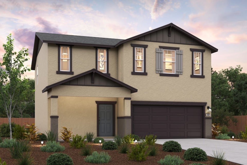 A house with a garage.