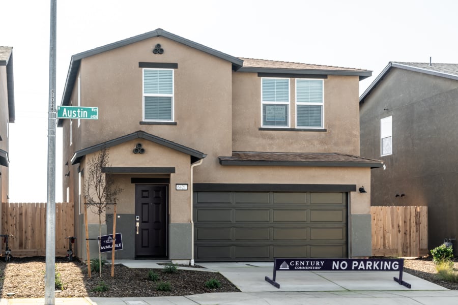 A house with a garage.